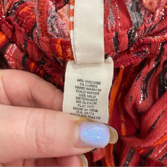 Raga | Red & Burnt Orange Metallic Thread Boho Dress - Picture 14 of 15